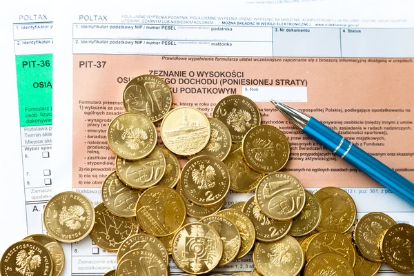 Arkusze podatku w Polsce — Zdjęcie stockowe