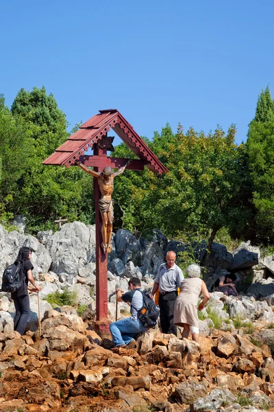 Pilgrims praying — Stock Photo, Image