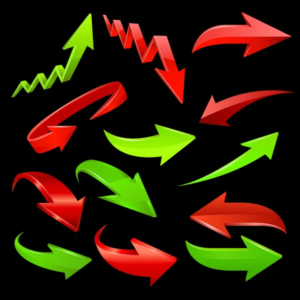 Pfeil-Symbol gesetzt. Vektor — Stockvektor