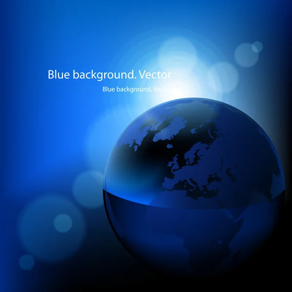 Fond bleu avec globe . — Image vectorielle