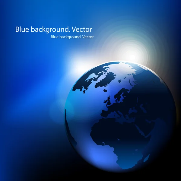 Fond bleu avec globe . — Image vectorielle