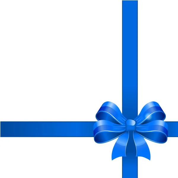 Lazo de regalo azul con cinta — Archivo Imágenes Vectoriales