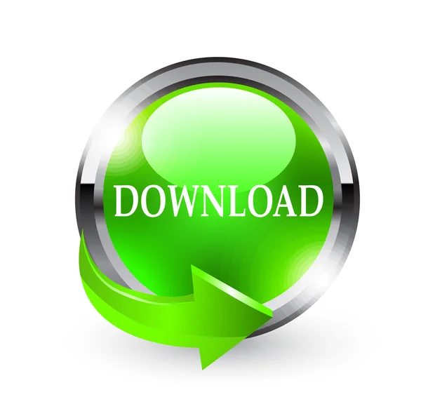 Freccia vettoriale verde Tasto di download — Vettoriale Stock