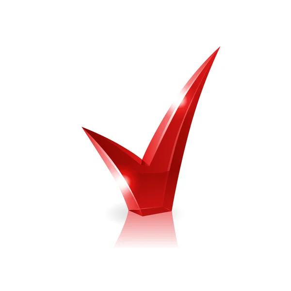 Marca de verificación roja vectorial — Vector de stock