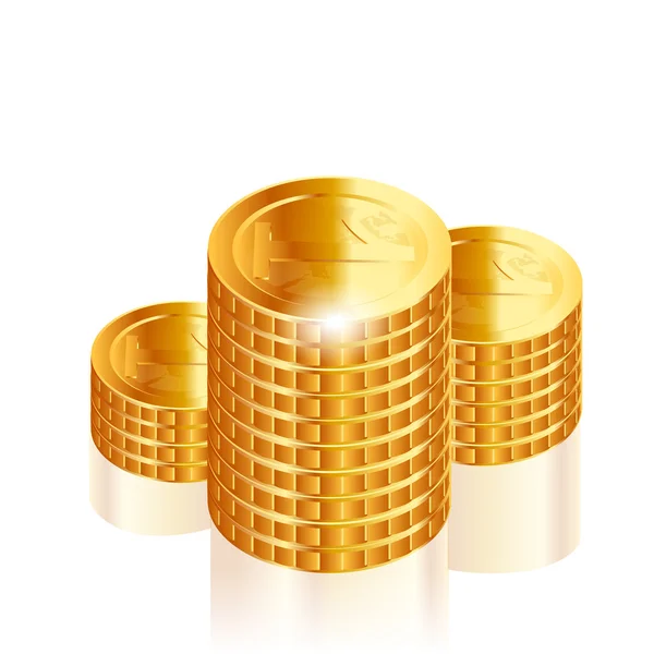 Pilhas de moedas de ouro —  Vetores de Stock