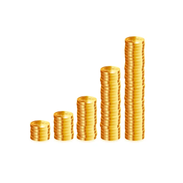 Stacks of gold coins — Stock Vector