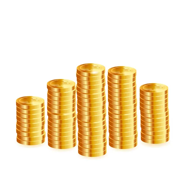 Stacks of gold coins — Stock Vector