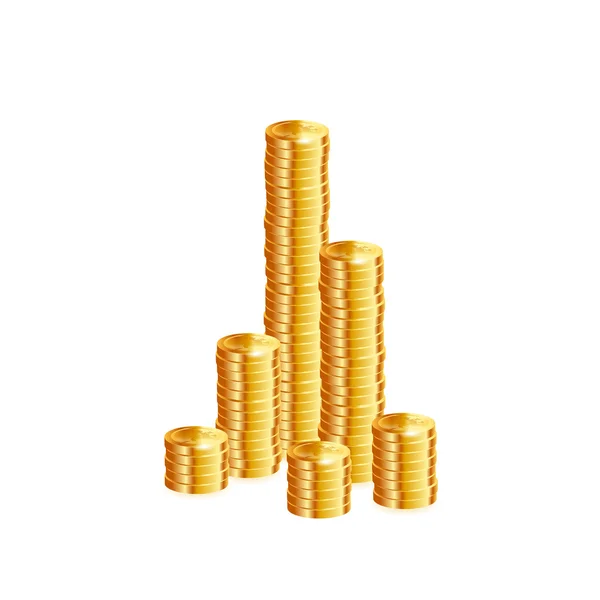 Στοίβες των χρυσών νομισμάτων — Διανυσματικό Αρχείο