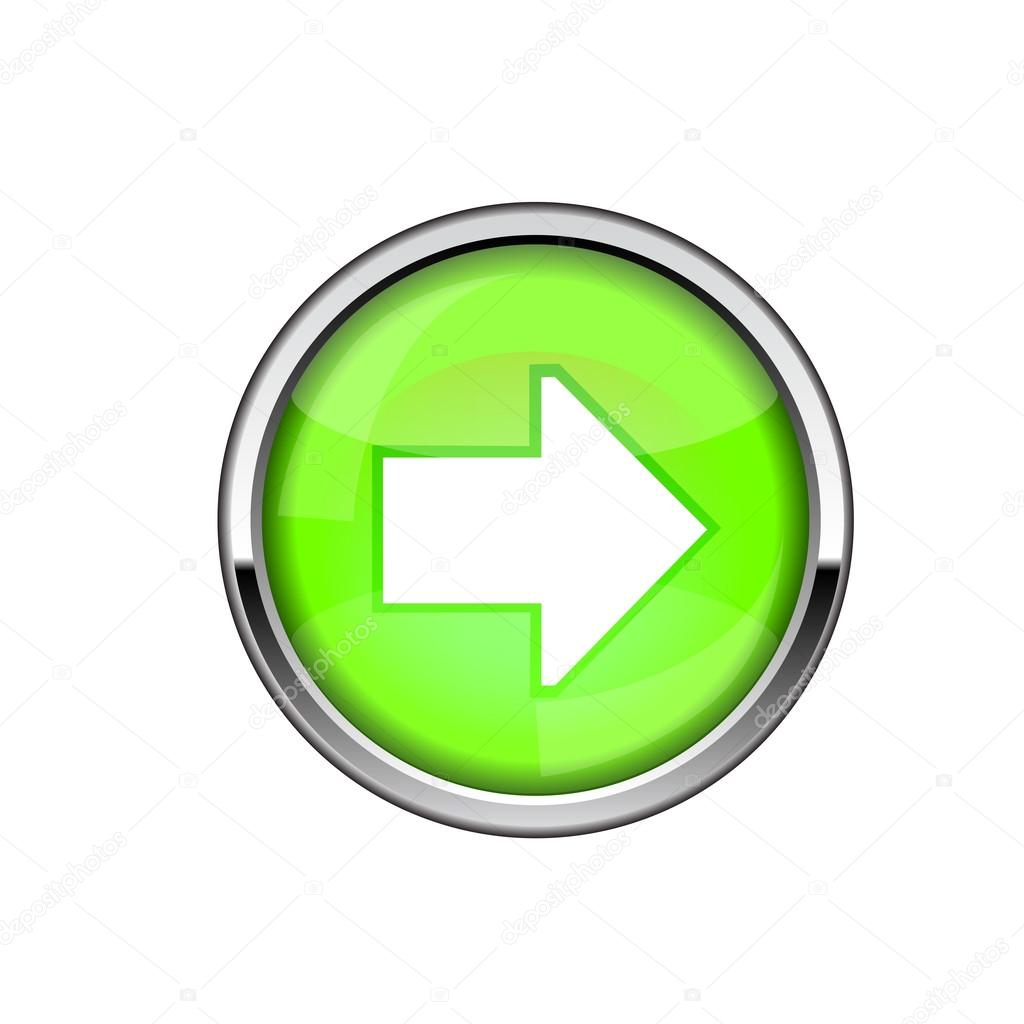 Vector arrow green button