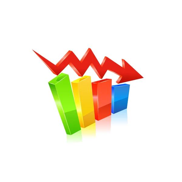 Business diagram flyttar ner — Stock vektor