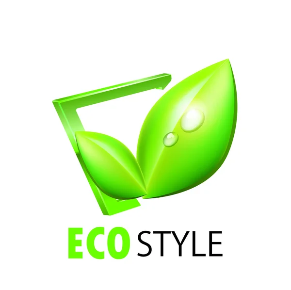 Zelená eco ikona. vektor — Stockový vektor