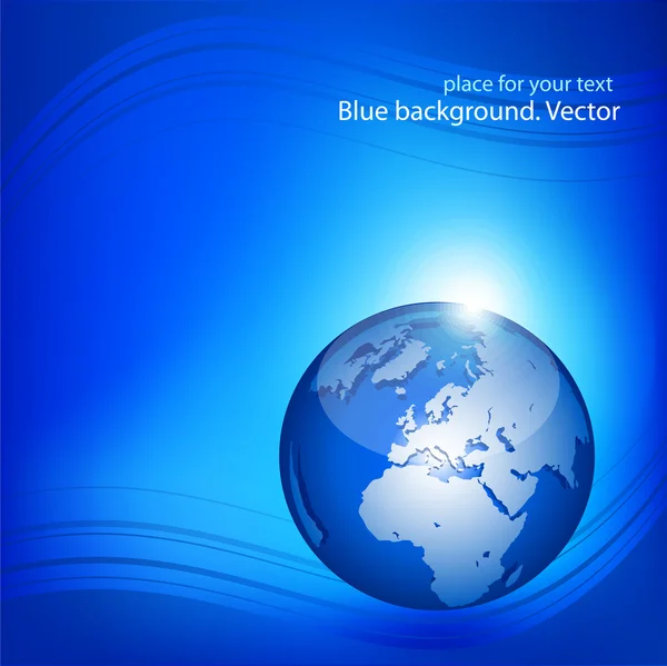 Fond bleu avec globe . — Image vectorielle