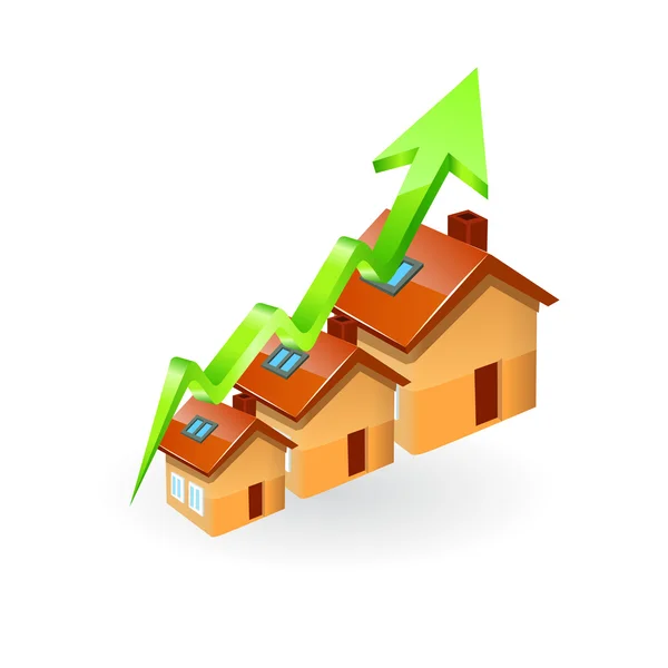 Gráfico de la casa inflable — Vector de stock