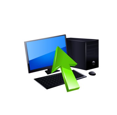 yeşil bir ok ile PC. vektör