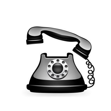 beyaz zemin üzerine eski telefon