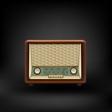 eski retro ahşap radyo. vektör