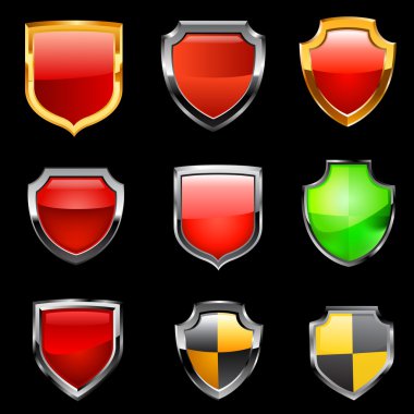 kalkan simge seti. vektör