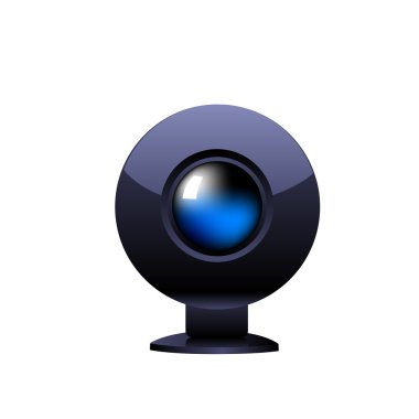 Beyaz bir arka plan üzerinde izole web kamera yakından. vektör