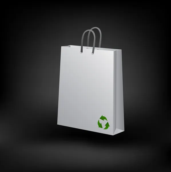 Bolsa de compras de papel reciclado. Vector — Vector de stock