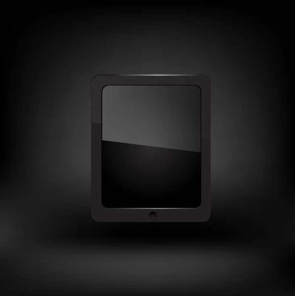 Original touch screen tablet computer on black. Vector — Stock Vector