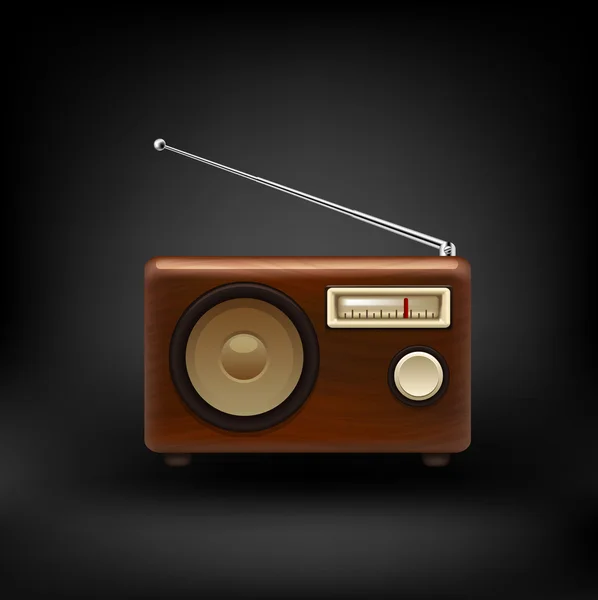 Παλιό ρετρό ραδιόφωνο ξύλινο. διάνυσμα — Διανυσματικό Αρχείο