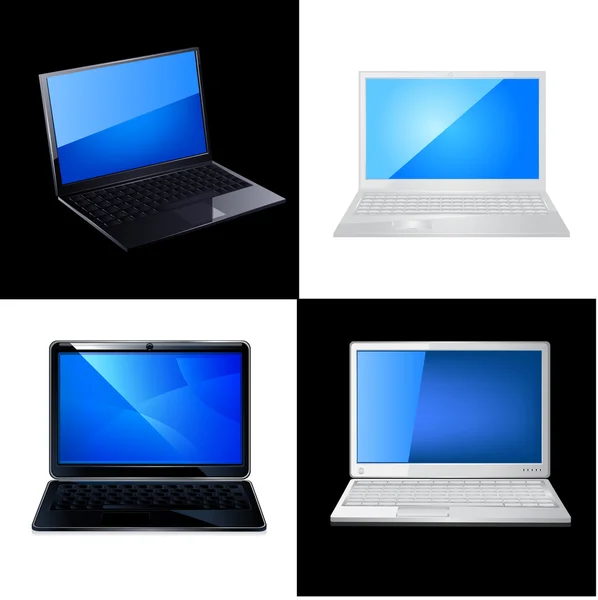 Laptop icon set — Stock Vector