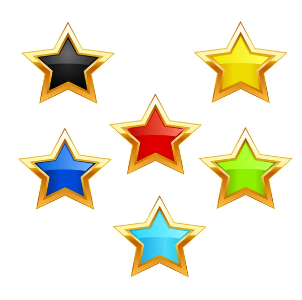 Iconos de estrellas vectoriales sobre fondo blanco — Vector de stock