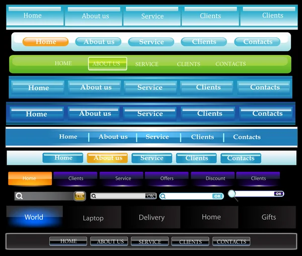 Conjunto de vetores de modelo Web . — Vetor de Stock