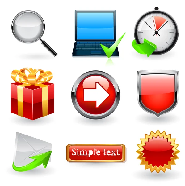 Web icon set. Vector — Stock Vector