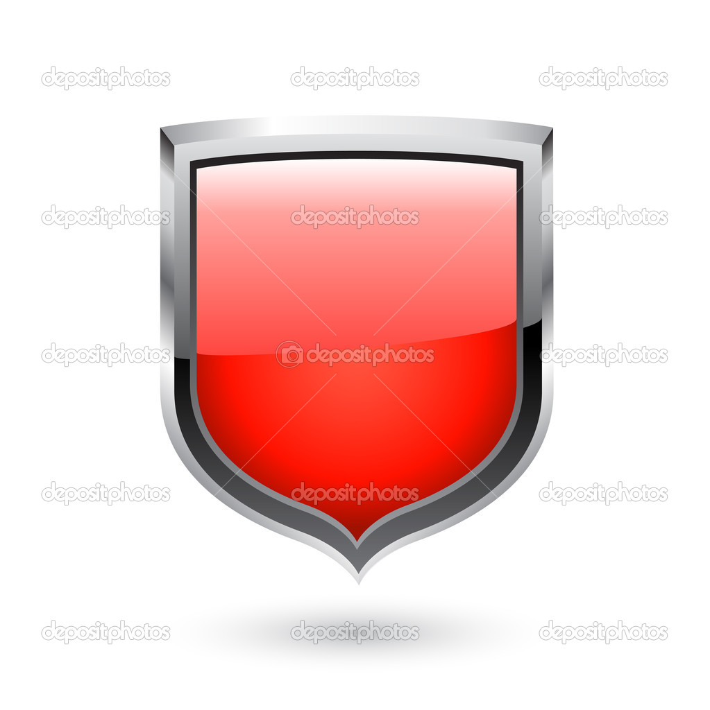 Red shield. Vector — Stock Vector © pokomeda #26977655