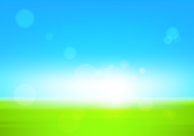 yeşil tarla ve mavi gökyüzü