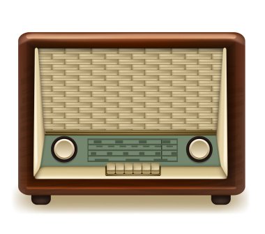 eski retro ahşap radyo. vektör