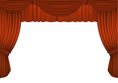 Kırmızı kadife perde. vektör çizim.