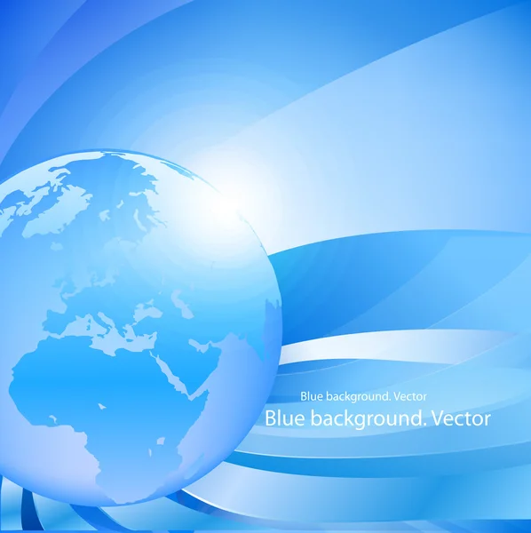 Fondo azul con globo . — Vector de stock