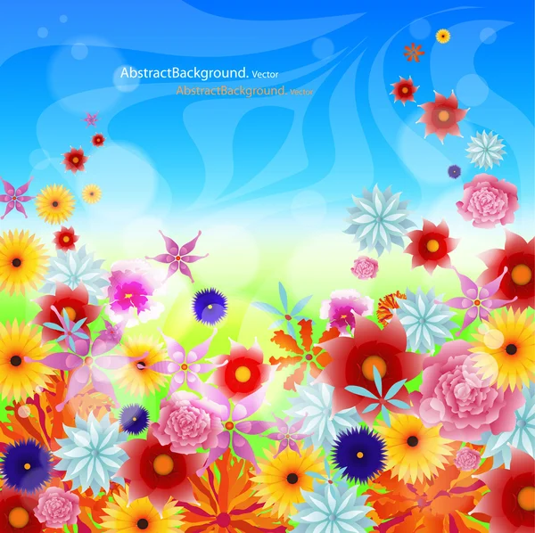 Bright floral background. Vector — Stock Vector