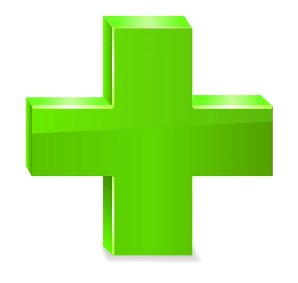 緑の十字。ベクトル — ストックベクタ