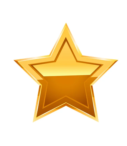 Estrela dourada sobre fundo branco. Vetor — Vetor de Stock