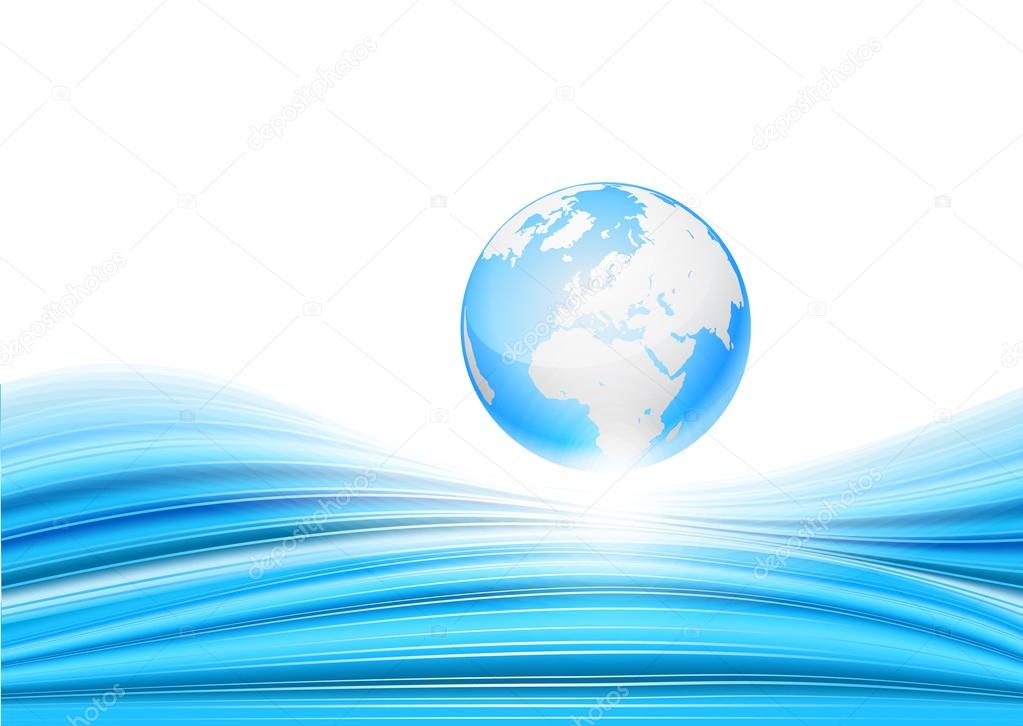 Blue background with Globe.