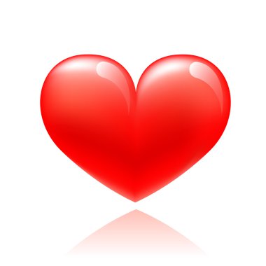 Kırmızı aşk kalp. vektör
