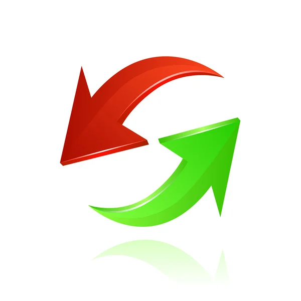 Rode en groene pijlen. vector — Stockvector