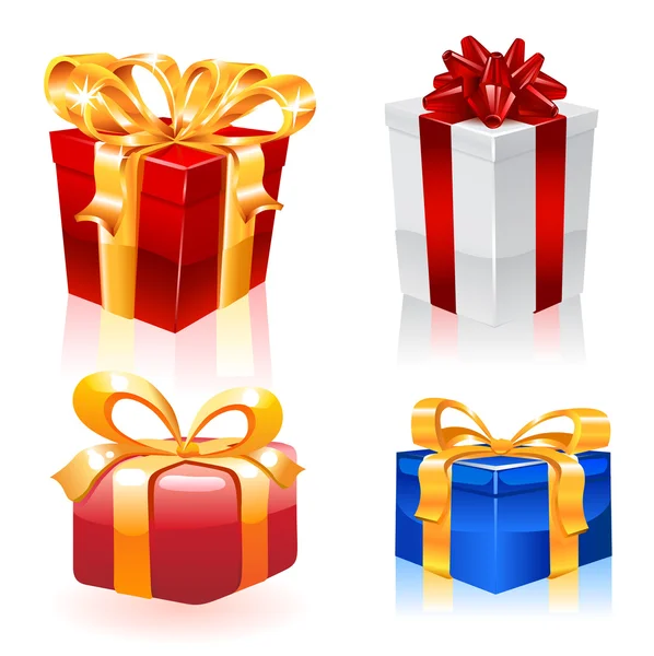 Gift boxes collection isolated on white background. Vector — Stock Vector