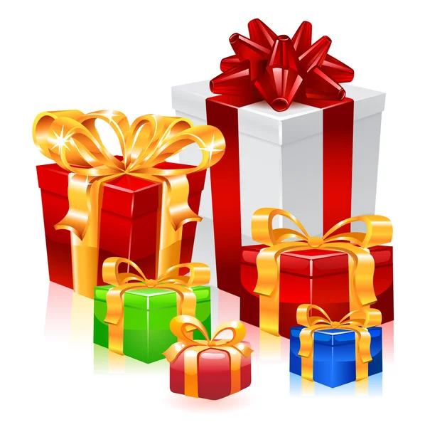 Gift boxes collection isolated on white background. Vector — Stock Vector