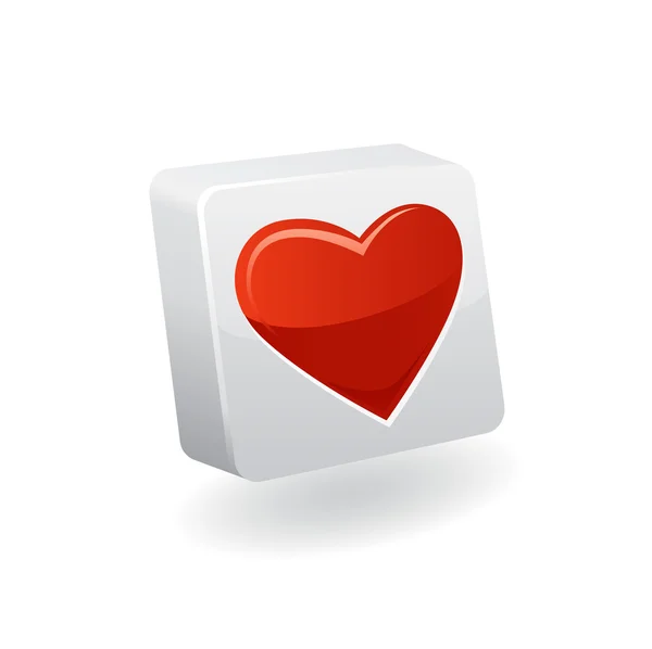 Kırmızı aşk kalp. vektör — Stok Vektör