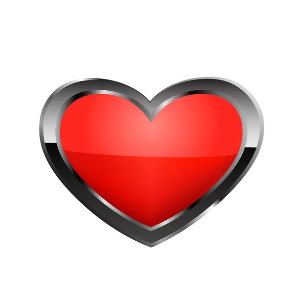 Corazón de amor rojo. vector — Archivo Imágenes Vectoriales
