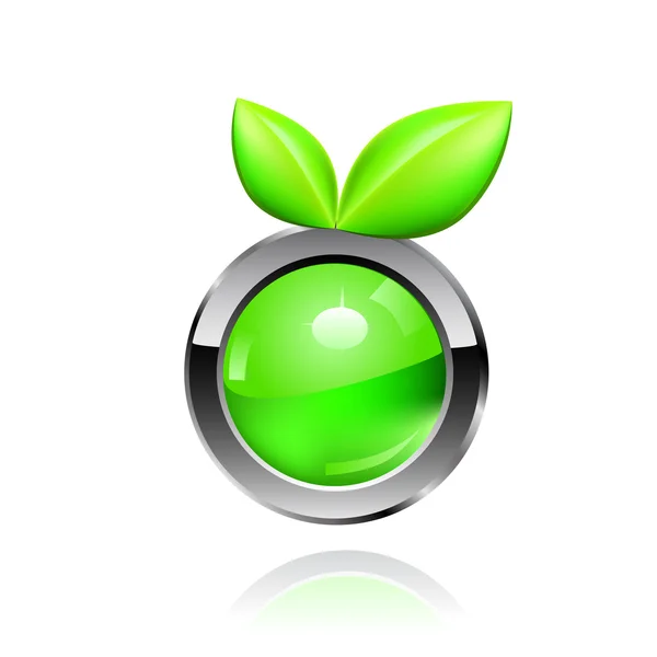 Ecology web push button icon. Vector — Stock Vector
