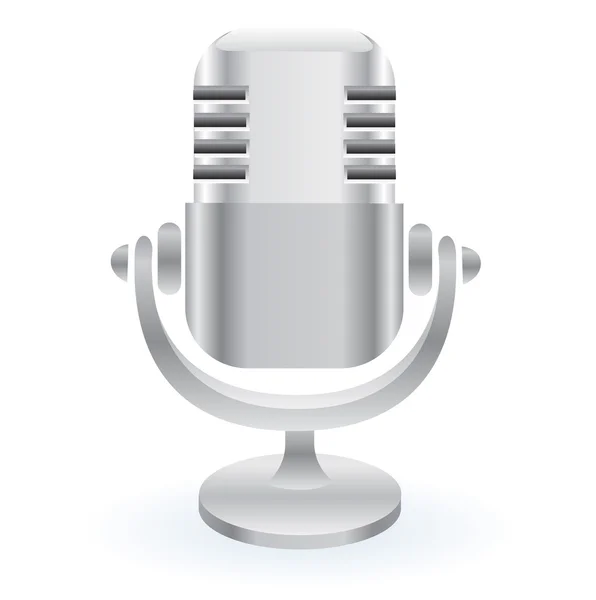Microfone sobre um fundo branco —  Vetores de Stock