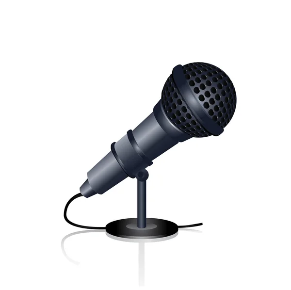 Microphone sur fond blanc — Image vectorielle