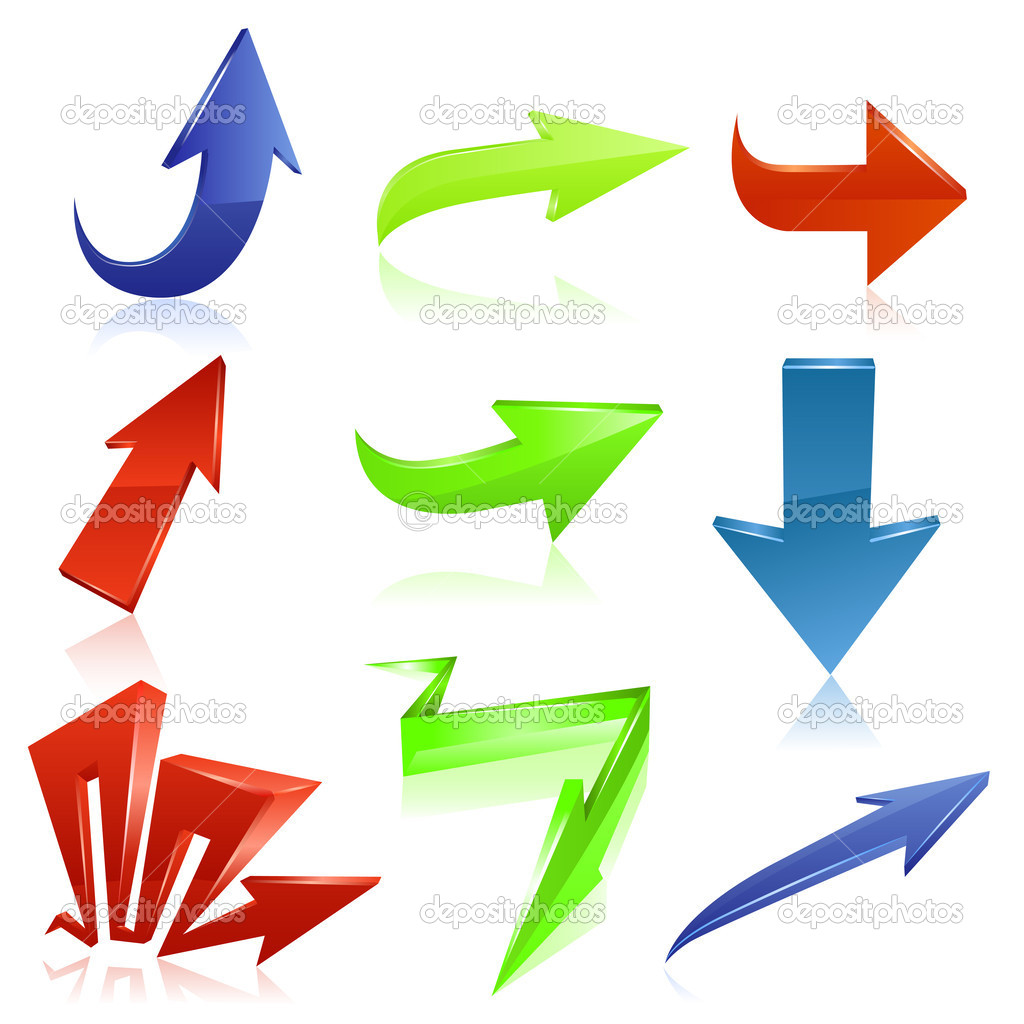 Arrow icon set. Vector