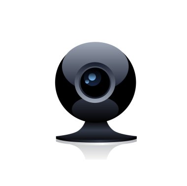 Beyaz bir arka plan üzerinde izole web kamera yakından