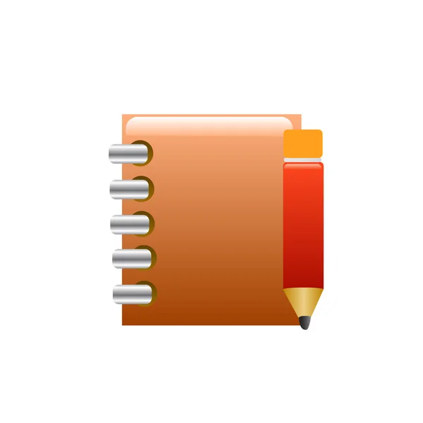 Notepad and pencil. Vector — Stock Vector